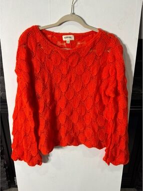 Adora orange open knit sweater size small